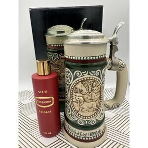 Vintage AVON Rainbow Trout English Setter 1978 Lidded Beer Stein Mug Brazil